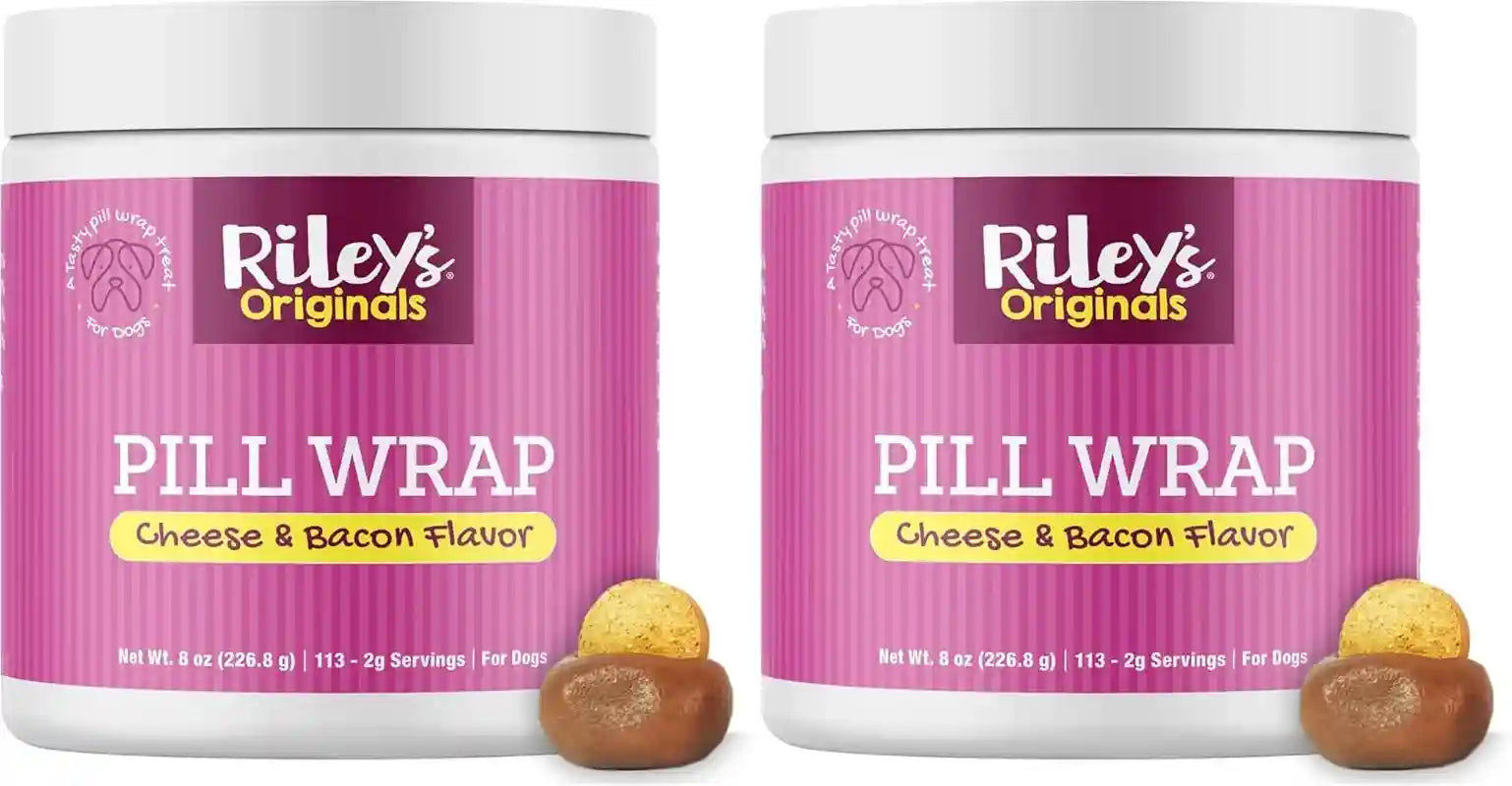 rileys-pill-wrap-for-dogs-cheese-bacon-pill-paste-for-dogs-4-2oz-wrap-capsules-tablets-in-a-tasty-pocket-or-pouch-to-mask-the-taste-flavored-treat-paste-for-easy-medication-time