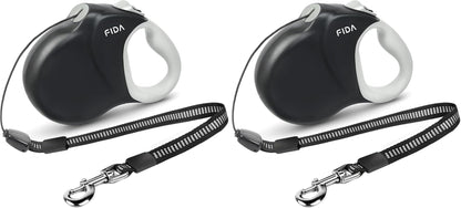 Fida Upgraded Retractable Dog Leash 30Ft, Heavy Duty Pet Walking Leash for Medium/Large Breed up to 110 Lbs, 360° Tangle-Free Long Retract Dog Lead, Soft Grip, One-Hand Brake, Black9