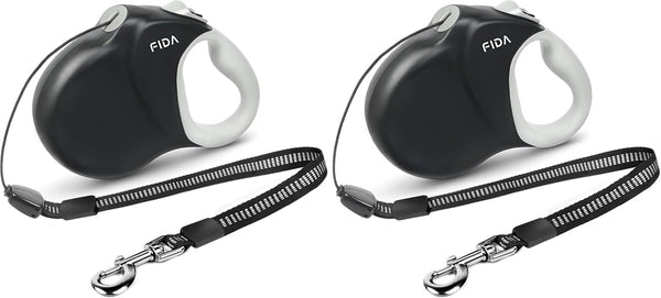 Fida Upgraded Retractable Dog Leash 30Ft, Heavy Duty Pet Walking Leash for Medium/Large Breed up to 110 Lbs, 360° Tangle-Free Long Retract Dog Lead, Soft Grip, One-Hand Brake, Black9