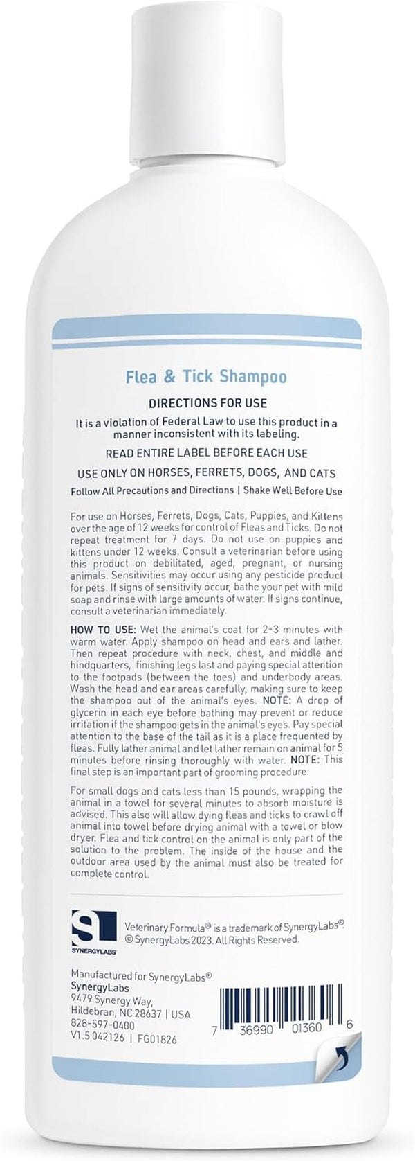 Veterinary Formula Flea and Tick Shampoo for Dogs and Cats, 16 Oz2
