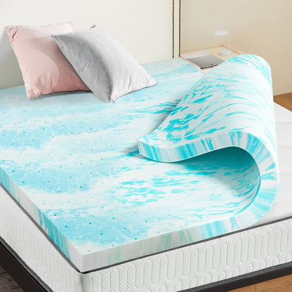 3 Inch Full Memory Foam Mattress Topper, Gel Foam Mattress Topper for Pressure Relief, Ventilated Design Bed Topper in a Box, Certipur-Us Certified | Gel Memory Foam Relieves Pressure, Ventilated Design Keeps Cool. Fits Full Size, Certipur-Us Certified, Comes in a Box.1