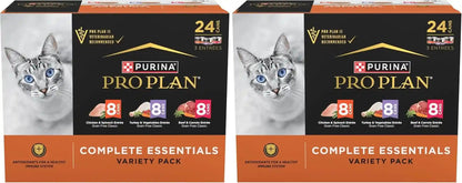 Purina Pro Plan Complete Essentials Chicken, Turkey and Beef Grain Free Wet Cat Food Variety Pack - (24) 3 Oz. Cans11