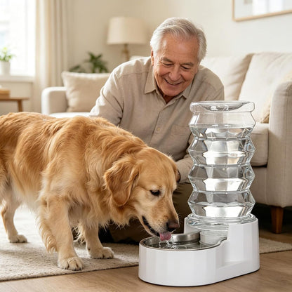 RIZZARI 8L Gravity Dog Water Dispenser: Stainless Steel Bowl Anti-Splash | Wide Mouth Easy Cleaning/ Dishwasher Safe/No Electricity Needed/ Filtered Fresh Water / Multi-Pet Homes9