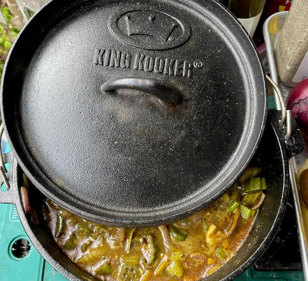 20 Quart Pre-Seasoned Cast Iron Dutch Oven with Lid and Wire Bail Handle- Great for Gumbo, Jambalaya, Chili, Soup and Stew5