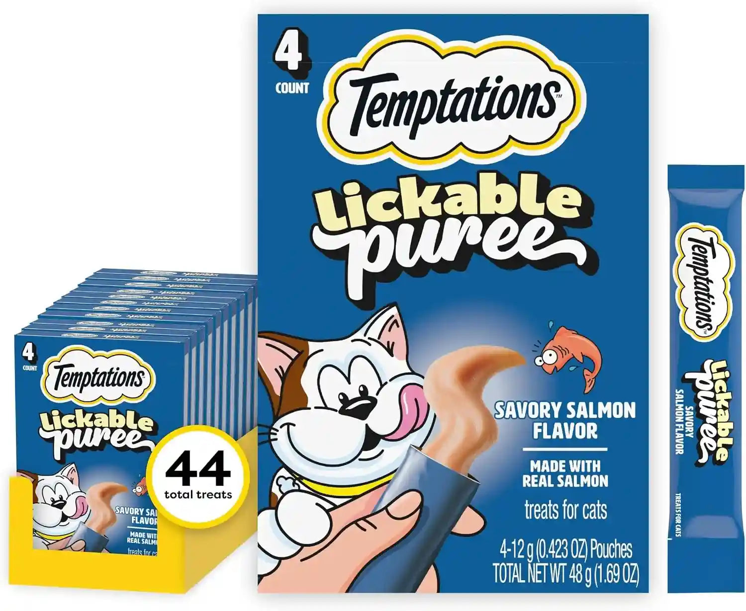 temptations-creamy-puree-squeezable-lickable-cat-treats-wet-cat-treats-with-salmon-0-42-oz-tubes-24-count-packaging-may-vary