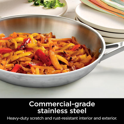 Ninja® Everclad 7-Pc Stainless Steel Cookware Set, Silver, C99007 | Tri-Ply: 18/10 Stainless, Pure Aluminum Core. No Warping, Hot Spots. All Stovetops & Induction Compatible. Oven Safe to 600°F9
