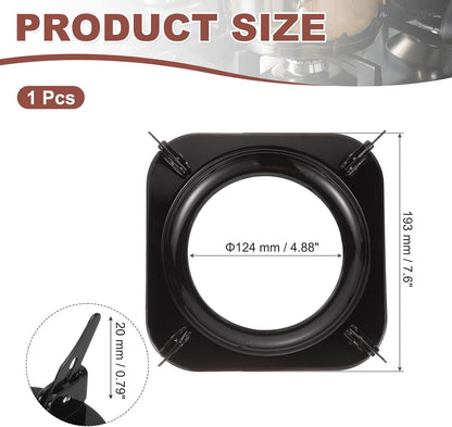 Wok Ring for Gas Stove, 4.9 Inch Cast Iron Gas Stove Rack Wok Support Ring Square Cooktop Solid Stand Brackets Replacement Accessories for Home Kitchen Burner, Black2