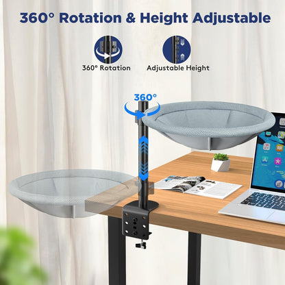 AIPERRO Cat Desk Bed - 360° Rotating & Height Adjustable Cat Hammock Perch, Sturdy Cats Bed for Desk with Removable Washable Cover, Supports up to 60Lbs, Perfect for Indoor Cats2