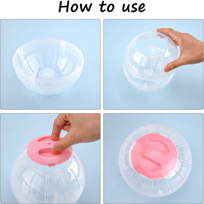Hamster Exercise Ball, 5.7 Inch Transparent Running Wheel for Dwarf Hamsters to Reduce Boredom and Increase Activity | Dwarf Hamsters Exercise Ball to Reduce Boredom and Increase Activity3