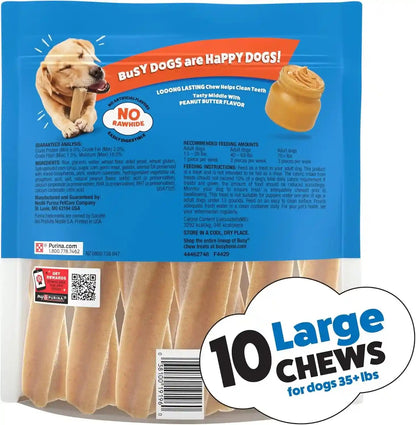 Purina Busy Bone Adult Dog Chew Bone Treats, Peanut Butter - 10 Ct. Pouch10