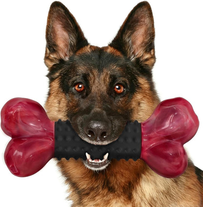 Tough Dog Toys for Aggressive Chewers: Beef Flavored Long Lasting Dog Bones for Large Dogs, Indestructible Dog Chew Toys to Keep Them Busy, Large Dog Toys for Medium & Large Breed, Red16