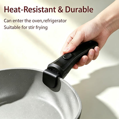 Removable Handle, Detachable Pot Handles with 2 PCS Silicone Oven Mitts Heat Resistant, Universal Pan Handle, Replacement Handles for Pots and Pans, Fits All Cookware-Black3