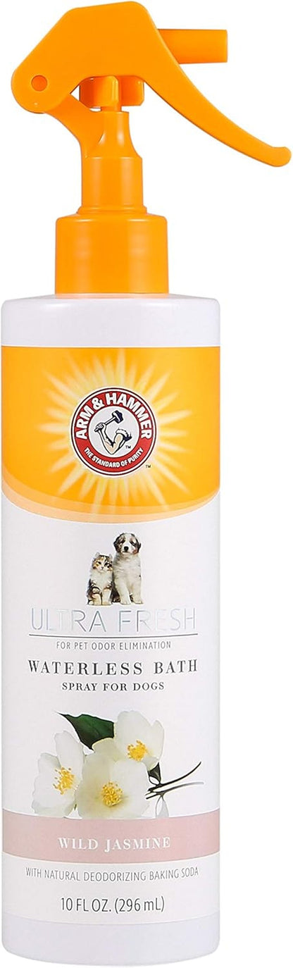 Arm & Hammer Ultra Fresh Waterless Dog Bath Spray, White Jasmine, 10 Fl Oz | No-Rinse Baking Soda Formula for Dogs That Resist Bathing; Freshens Coat between Full Baths or after Outdoor Activity1