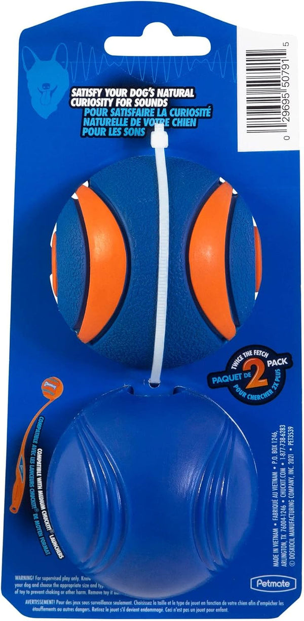 Chuckit! Sonic Dog Ball Medium (2.5 Inch Diameter) Pack of 2, for Breeds 20-60 Lbs2