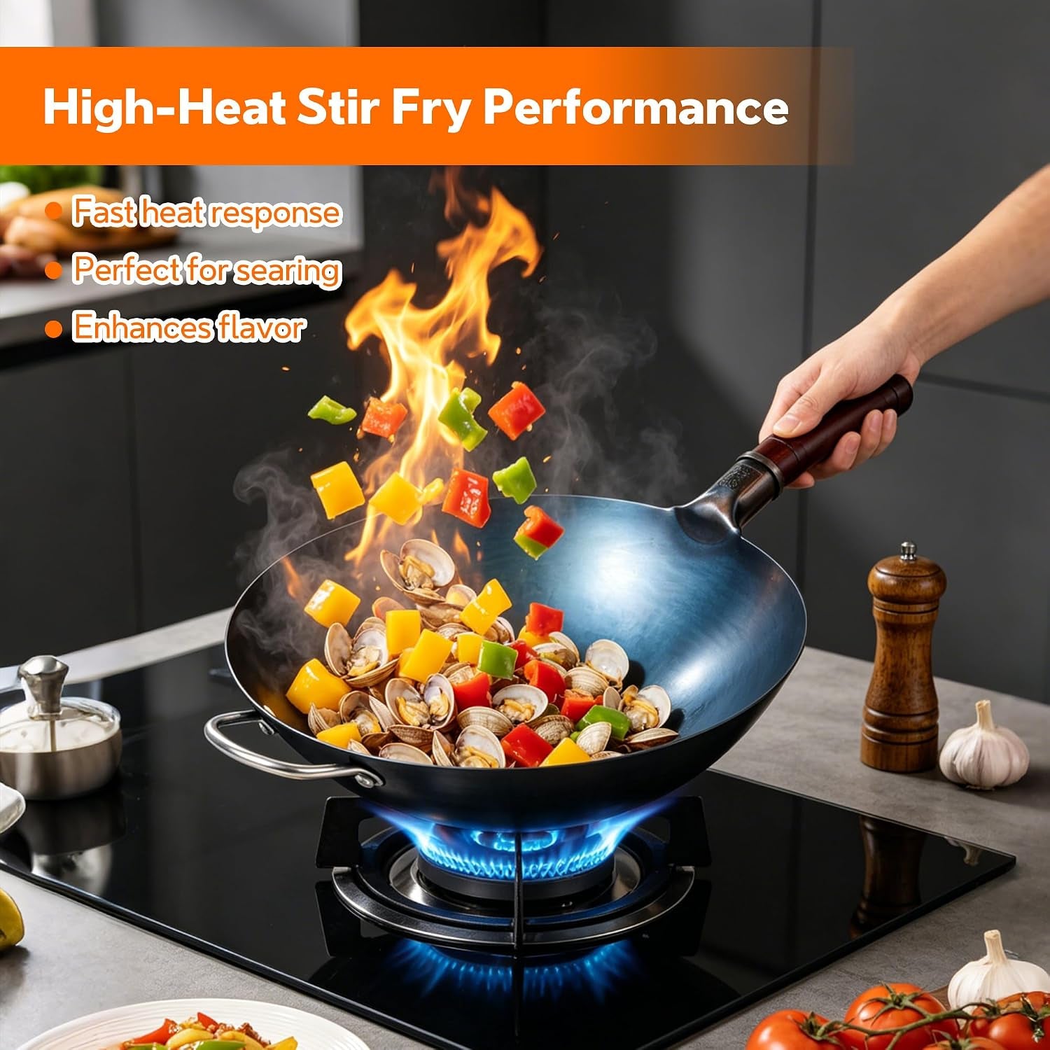 14-inch-carbon-steel-wok-with-lid-round-bottom-wok-pan-blue-pre-seasoned-chinese-stir-fry-pan-for-open-flame-cooking-large-traditional-pow-wok-for-bbq-grill-camping-home-cooking