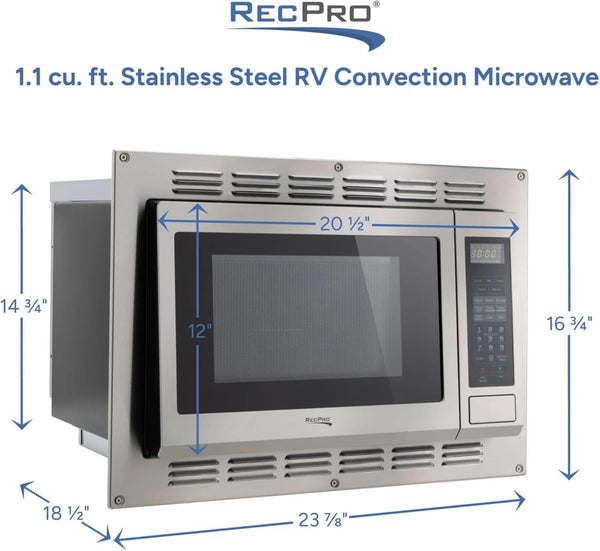 1.1 Cu. Ft. RV Convection Microwave Stainless Steel | 120V, 900W, Touchpad Controls, LED Digital Display, Child Safety Lock, Weight and Time Defrost3