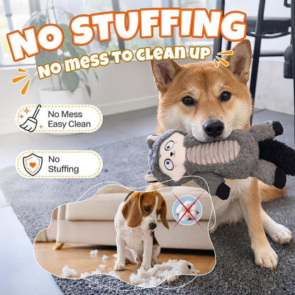 Durable No Stuffing Dog Squeaky Toys Dogs Love These! | Crinkle & Squeakers Keep Dogs Busy, 5 Pack Plush Animal Toys for Small Medium Large Dogs2