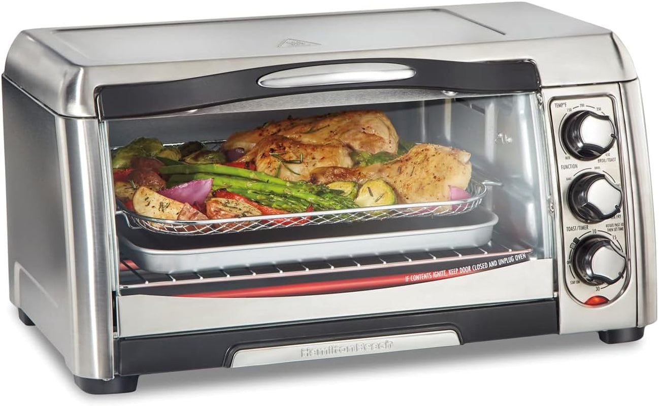 air-fryer-countertop-toaster-oven-with-large-capacity-fits-6-slices-or-12-pizza-4-cooking-functions-for-convection-bake-broil-easy-access-sure-crisp-stainless-steel-31323