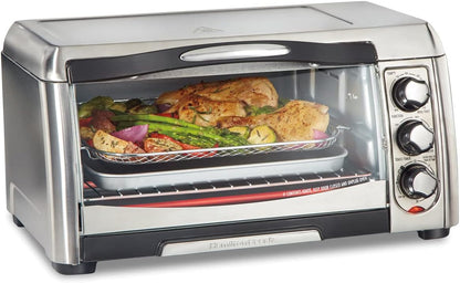 Air Fryer Countertop Toaster Oven with Large Capacity, Fits 6 Slices or 12” Pizza, 4 Cooking Functions for Convection, Bake, Broil, Easy Access, Sure-Crisp, Stainless Steel (31323)1