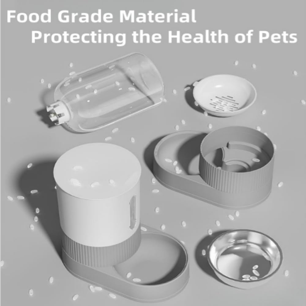 gravity-cat-feeder-and-water-dispenser-2-in-1-automatic-cat-feeder-with-180-degree-rotatable-2-pack-large-capacity-self-feeding-for-small-medium-dog-puppy-kitten-black-0-8-gallon-x-2