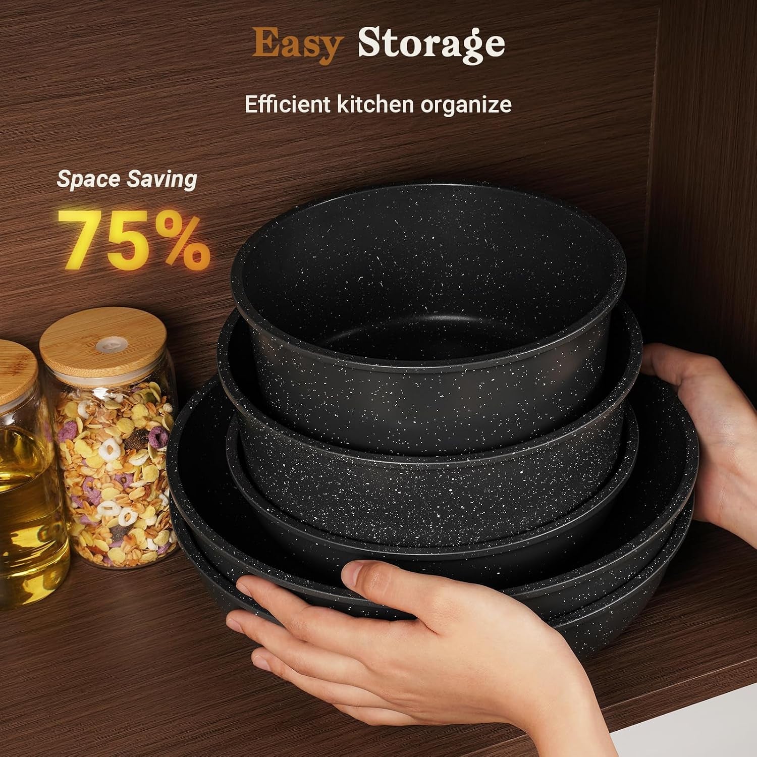 15pcs-pots-and-pans-set-non-stick-detachable-handle-induction-nonstick-black-aluminum-granite-coating-induction-ready-rv-kitchen-stackable-design-space-saving-for-small-kitchens