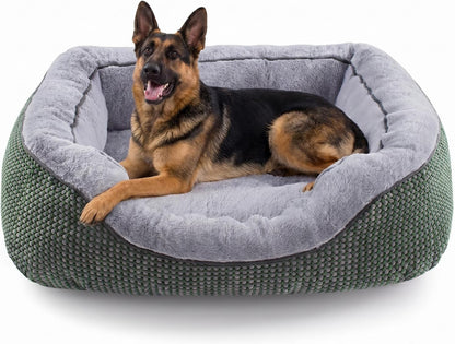 INVENHO Medium Dog Beds for Medium Dogs Washable, Rectangle Dog Bed Medium Size Dog, Orthopedic Dog Bed, Warming Soft Calming Sleeping Puppy Bed Durable Pet Bed with Anti-Slip Bottom M(30"X24"X9")31