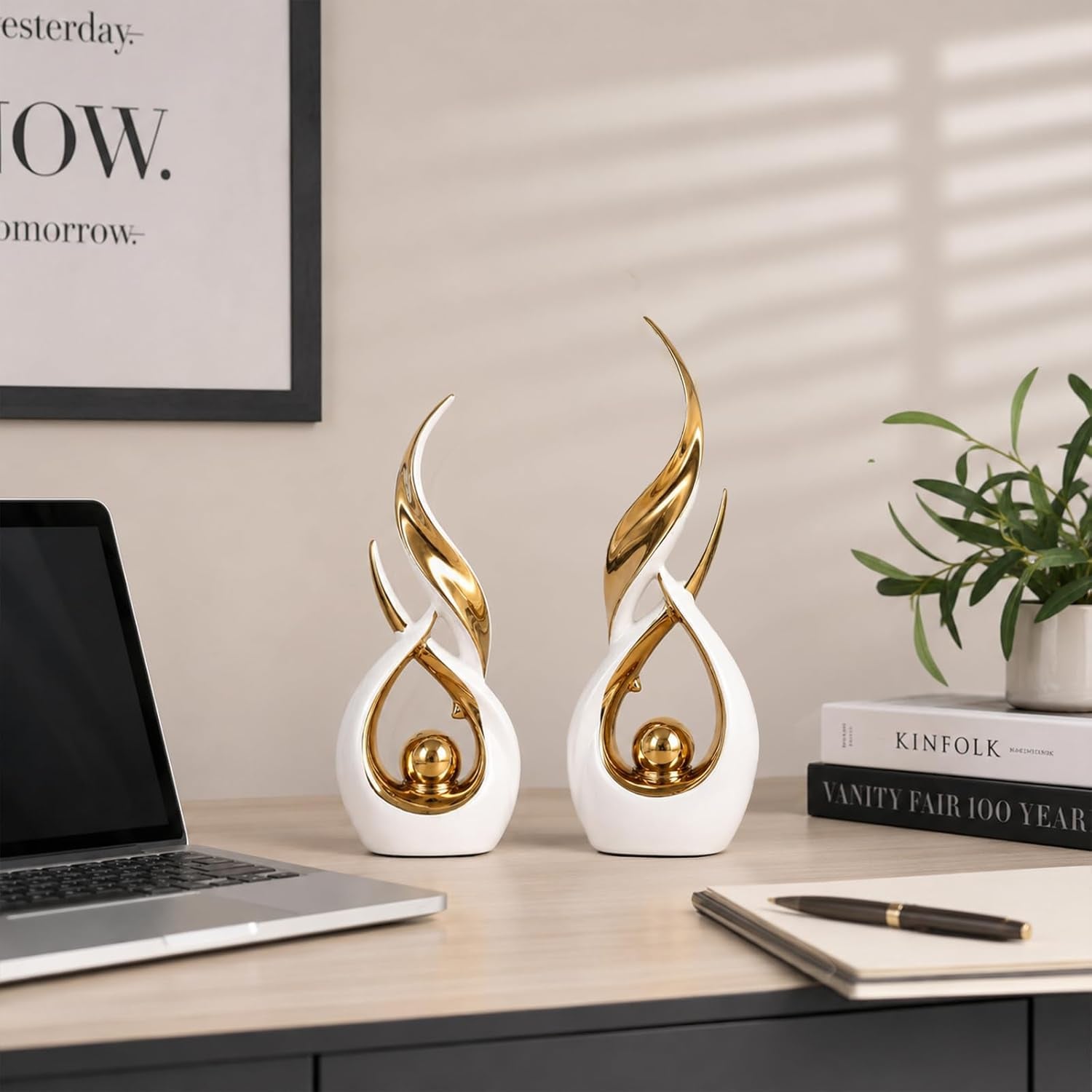 2-pcs-white-gold-ceramic-statues-for-home-decor-accents-modern-abstract-art-sculptures-elegant-tabletop-decorative-objects-for-dining-room-entryway-tv-stand-mantel-coffee-table-centerpieces