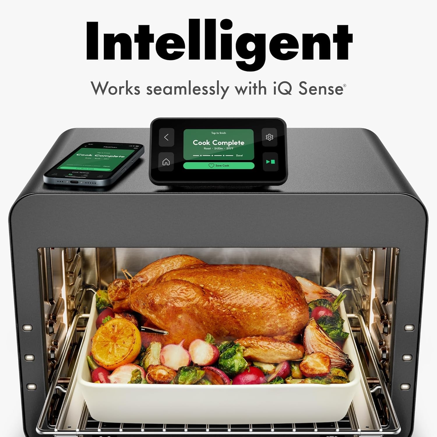 chef-iq-minioven-smart-toaster-oven-air-fryer-combo-11-in-1-countertop-convection-oven-bake-broil-air-fry-broil-dehydrate-1750w-25-qt-capacity-fast-cooking-with-touchscreen-controls-black