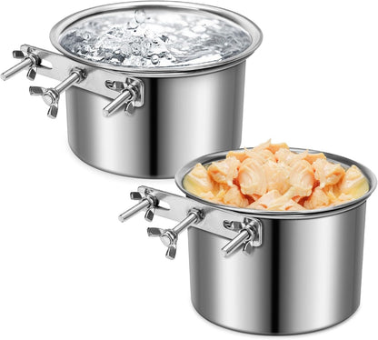 Stainless Steel Dog Bowls, Shineme 40Oz & 60Oz No Spill Dog Crate Water and Food Bowls with Hanging Hook for Kennel, Cage and More, 7.0 X 3.7” & 6.2 X 2.5” Feeder Dish for Large and Medium Dogs10