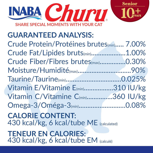 INABA Churu Senior Lickable Cat Treats, Chicken Variety, 20Ct | Senior 10+ Support, Brain Support, Immune Support, 90% Moisture, 7 Calories, Grain-Free, 20 X 0.5 Oz Tubes3