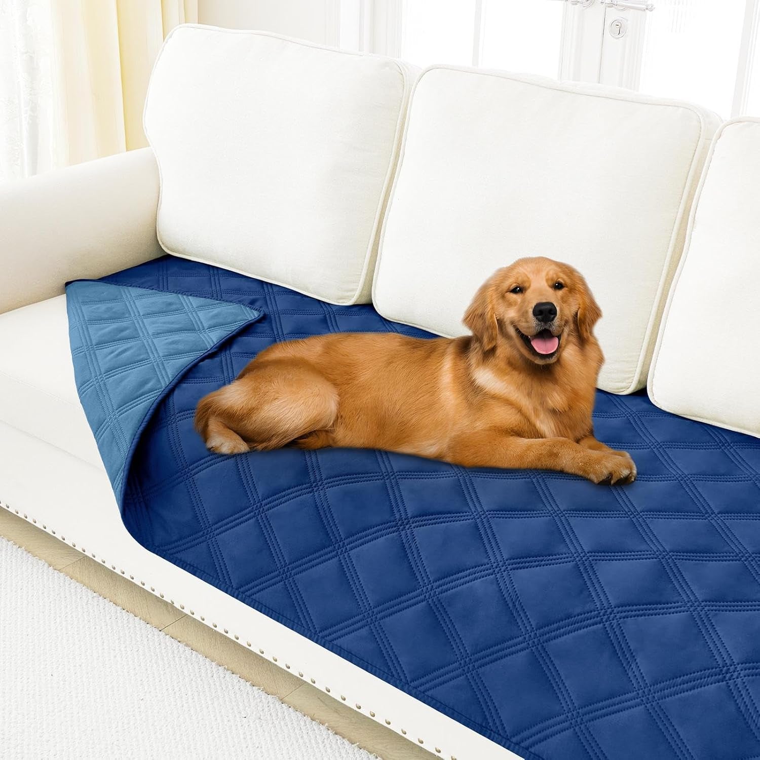 smiry-waterproof-dog-bed-cover-reversible-pet-blanket-for-sofa-couch-soft-washable-dog-blanket-leakproof-couch-cover-for-dogs-cats-furniture-protection-52x82-grey-dark-grey