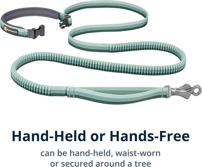 Ruffwear, Roamer Bungee Dog Leash for Running, Biking or Hiking, Can Be Used Hand-Held or Hands-Free, River Rock Green, 5.5'-7'4