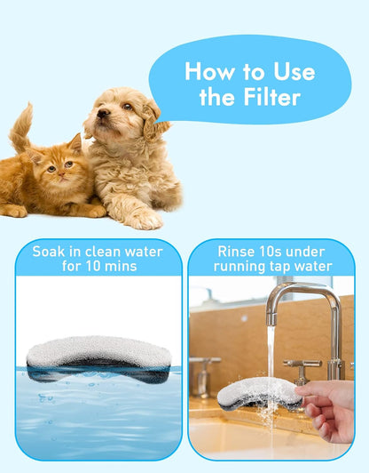 NPET WF100 Cat Foutain, 54Oz/1.6L Automatic Pet Water Fountain Dog Water Dispenser with 2 Flow Modes, Bottom Suction LED Light Quiet Pump for for Cats & Small Dogs8