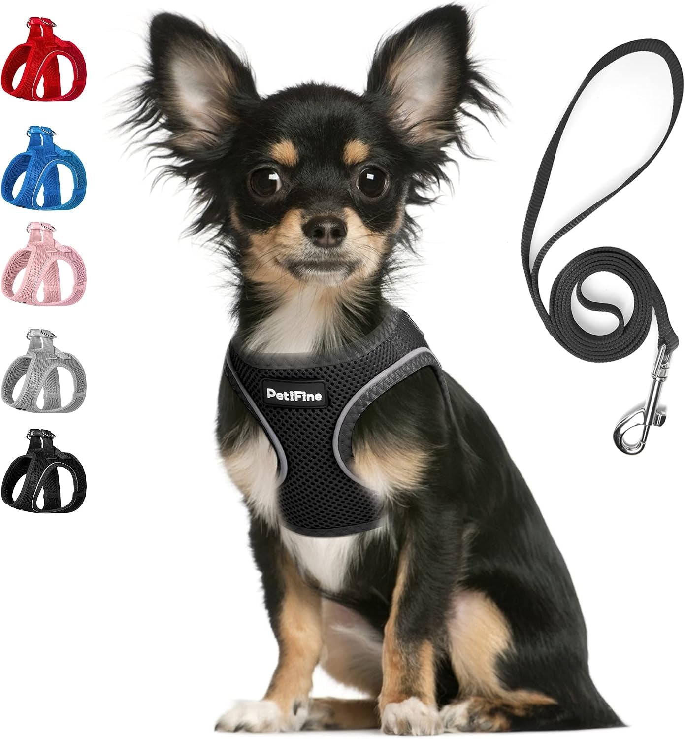 small-dog-harness-and-leash-set-breathable-step-in-puppy-cat-harness-xs-reflective-for-safe-easy-walking-soft-light-puppy-vest-escape-proof-no-pull-harness-for-dogs-all-weather-air-mesh-harness