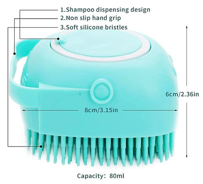 Pet Bath Massage Brush Puppy Dog Cat Grooming Cleaning Soft (Blue)5