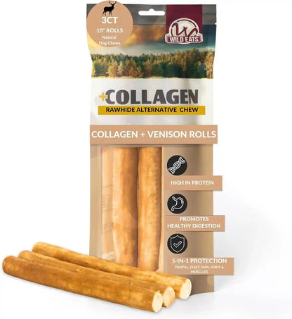 Wild Eats Real Duck Collagen Bully Sticks for Dogs, 25 Pack, Rawhide Free | No Hide Chew Treat Made without Grain, 5 Inch Size, High Protein, Satisfies Natural Gnawing Urges, Suits All Breeds11