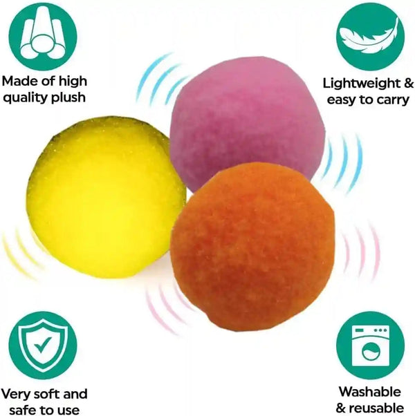 Premium Soft Pom Pom Balls for Kittens - Lightweight, Interactive, Assorted Colors - Plush Toy for Kitten Training and Play - Pet Products for Cats (1.2 Inches 30 Balls)5