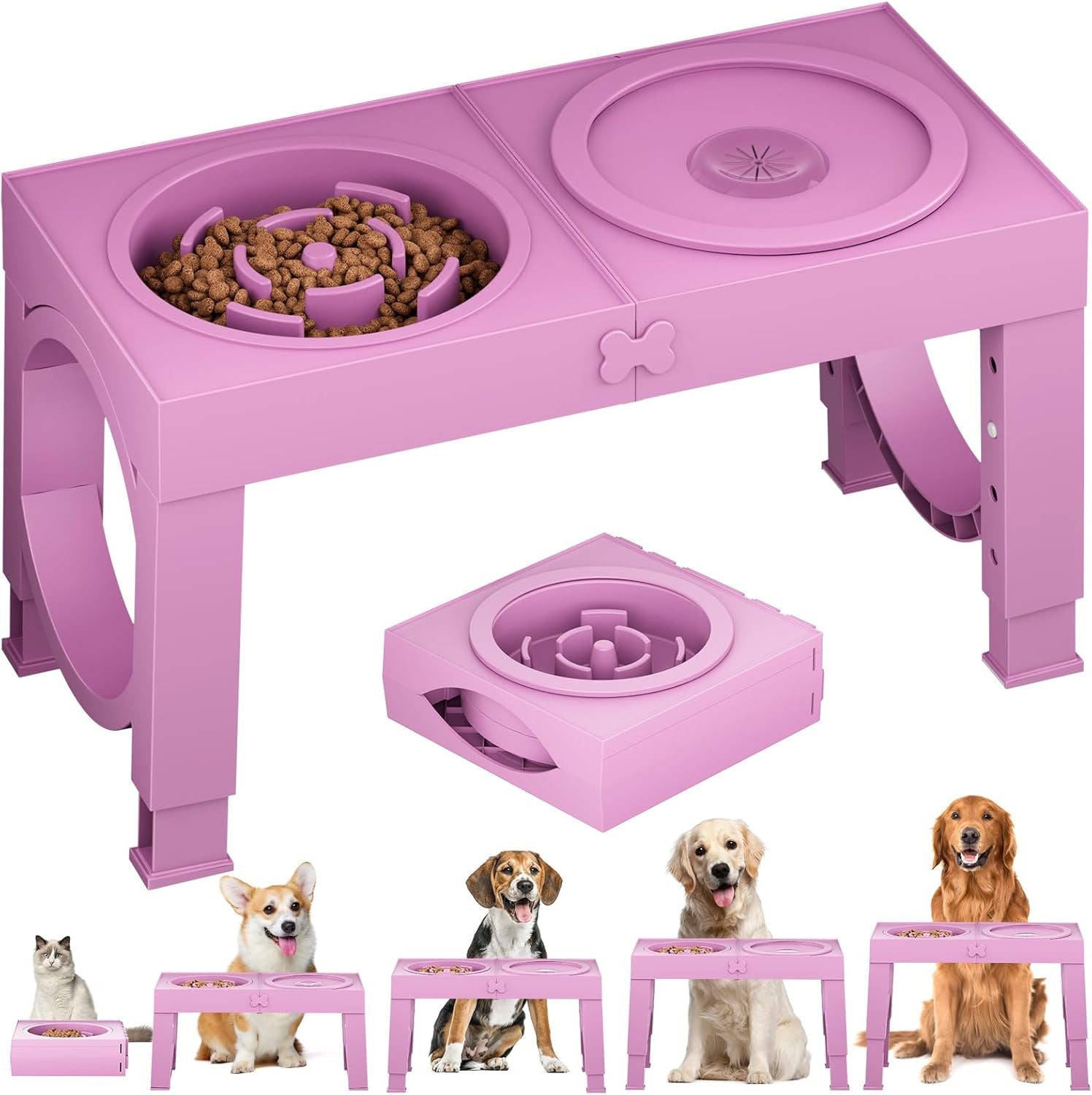 xiaz-elevated-dog-bowls-large-breed-raised-dogs-bowl-stand-large-medium-sized-dog-stainless-steel-food-water-bowl-stands-5-heights-adjustable-9-11-12-14in-black-pet-feeder-dish-station