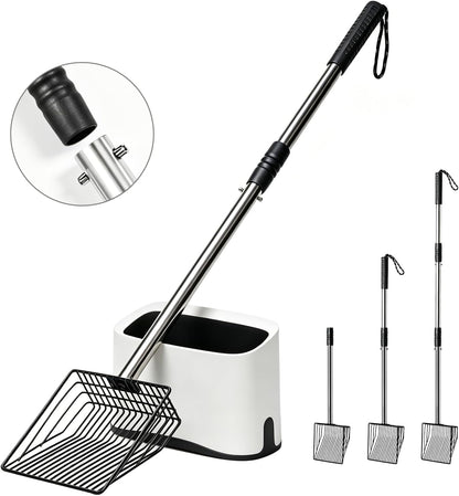 PETOCAT Cat Litter Scoop 43 Inch Metal Litter Scooper with Stainless Steel Long Handle, Upgraded Large Kitty Box Scooper Heavy Duty Deep Shovel for Fast Sifting, Dog Waste Scooops for outside Pet Poop8