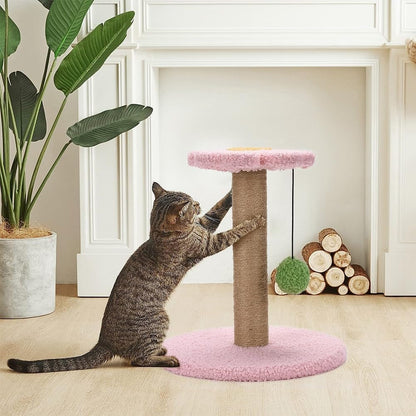 Cat Scratching Post with Ball for Small Cat, Polar Fleece Scratcher Kitten Toys for Indoor Sisal 1.77 Inch Scratch Post Interactive Toy with Dangling Ball7