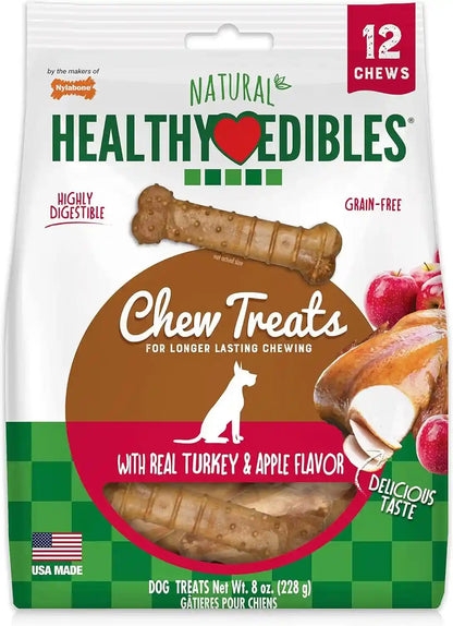Nylabone Healthy Edibles Natural Chews, Long Lasting Dog Bones, Healthy Dog Treats, Bacon Flavor, X-Small (8 Count)21