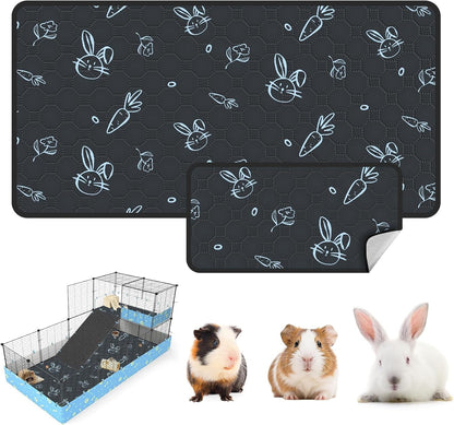 2-Pack Guinea Pig Cage Liner, 24" X 47" Reusable Guinea Pig Bedding Washable Absorbent Pee Pads for Dogs Rabbit Chinchilla Hamster, Leakproof & anti Slip10