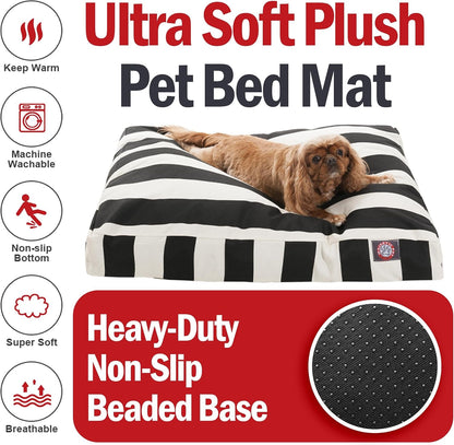 Majestic Pet Stripes Rectangle Medium Dog Bed Washable – Non Slip Comfy Pet Bed – Dog Crate Bed with Removable Washable Cover – Dog Kennel Bed for Sleeping, Polyester Fiber, Medium, Black5