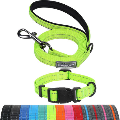 VIVAGLORY Dog Leash Puppy Leash for Collar, 3Ft X 1In, Black | with Soft Padded Handle for Training & Walking, Heavy Duty & Double Layer Nylon Pet Puppy23
