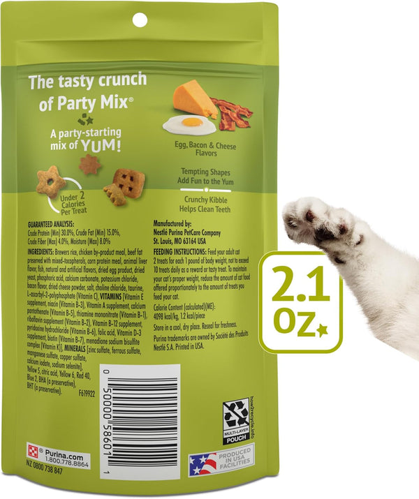 Purina Friskies Party Mix Morning Munch Crunch Cat Treats - (Pack of 10) 2.1 Oz. Pouches7