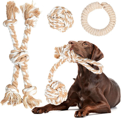 Fida Dog Rope Toys for Large/Medium Aggressive Chewers, Tough Cotton Chew Toy, 3 Feet 5 Knots Indestructible, Tug of War Dog Pull Rope Teeth Cleaning9