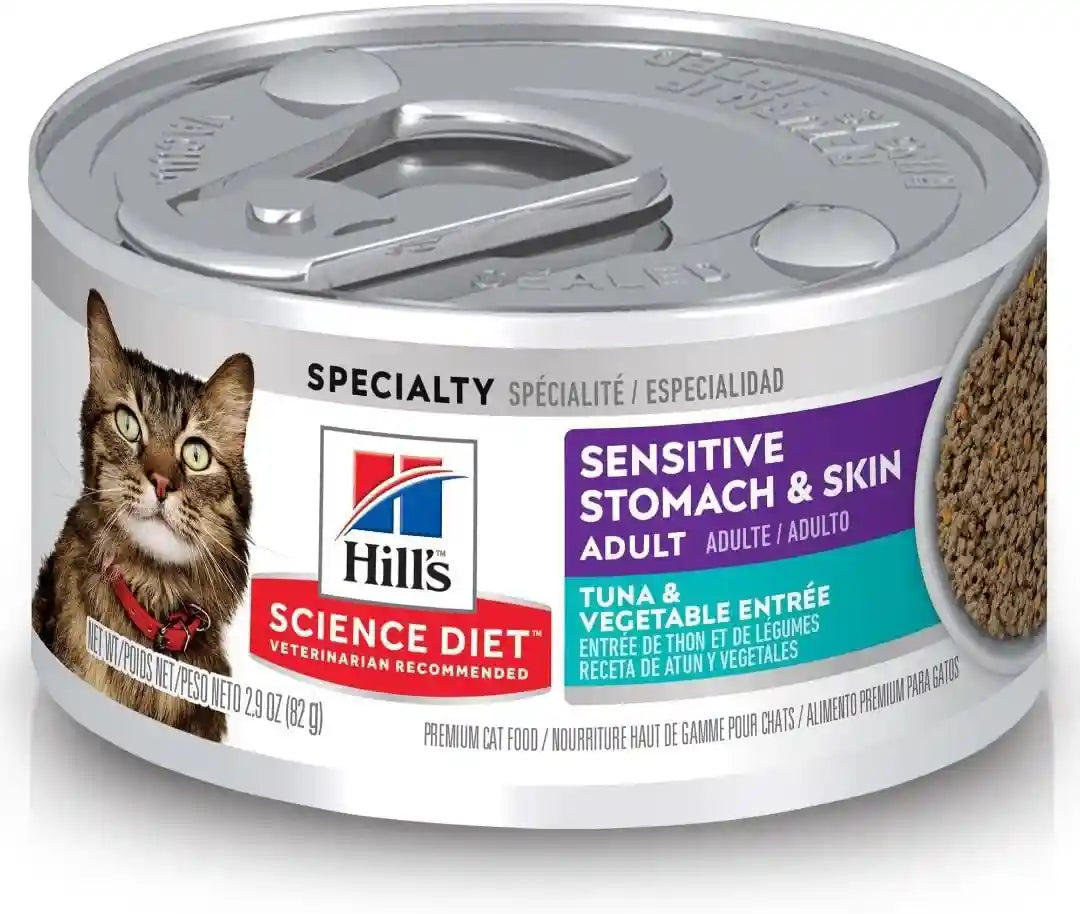hills-science-diet-sensitive-stomach-skin-wet-cat-food-variety-pack-1-veterinarian-recommended-adult-formula-tuna-vegetable-chicken-vegetable-2-9-oz-cans-12-pack