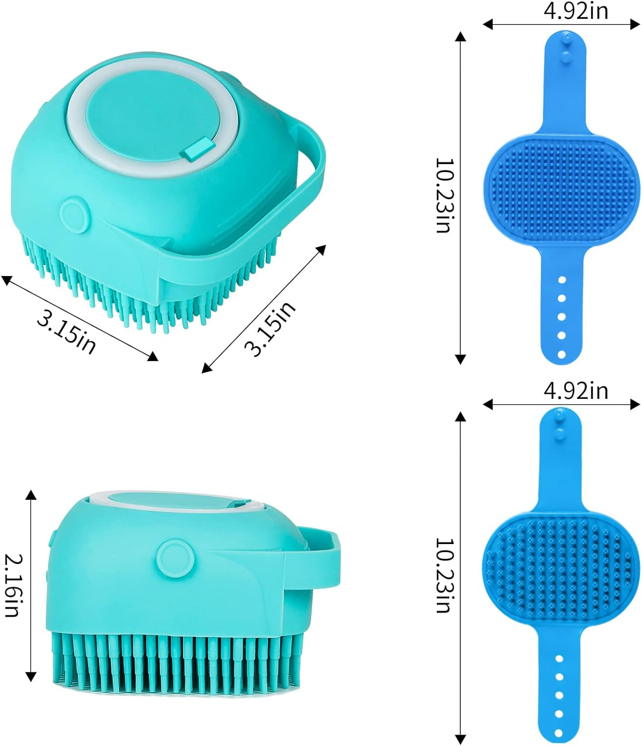 comotech-6pcs-dog-bath-brush-dog-toothbrush-adjustable-handle-shampoo-brush-scrubber-for-short-long-haired-dogs-cats-effectively-solve-odor-stain-removal-problems-blue-blue-blue