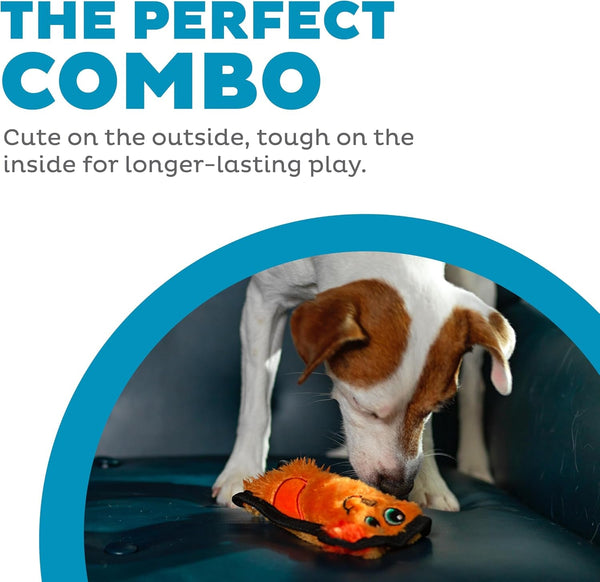 Outward Hound Durablez Minis Stuffing-Free Squeaky Plush Dog Toy for Puppies & Small Dogs - Interactive, Soft yet Tough, No Mess, Jumbo Squeaker, Long-Lasting Play, Dog2