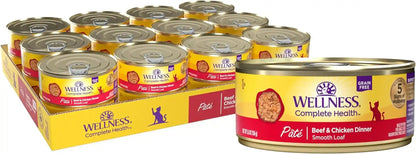Wellness Complete Health Pate Adult Canned Wet Cat Food, Natural, Protein Rich, Grain Free, Chicken Entrée Recipe, 3 Oz, Pack of 24 Cans21